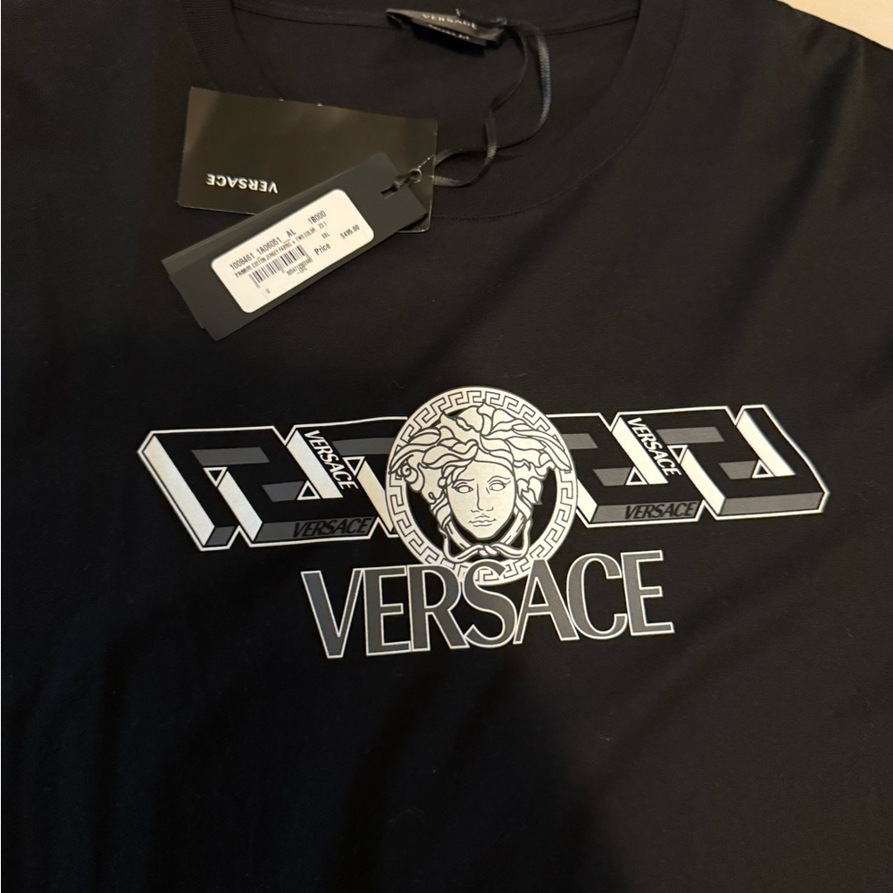 Versace Black and White Graphic Tee